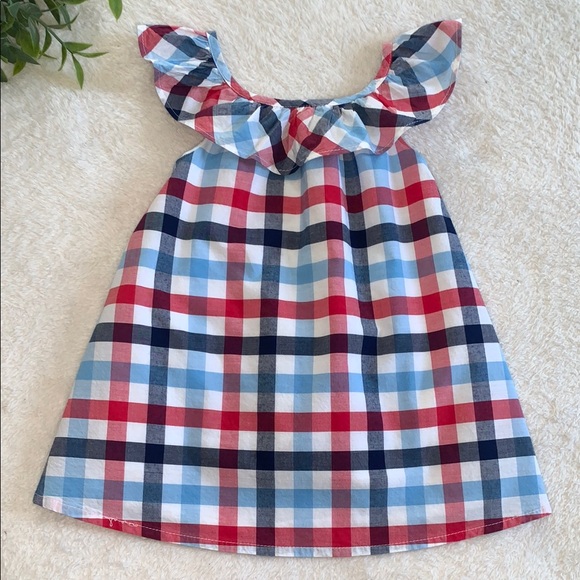 Tommy Bahama Other - Tommy Bahama Plaid Ruffle Dress in Red, Blue, & White EUC 12M